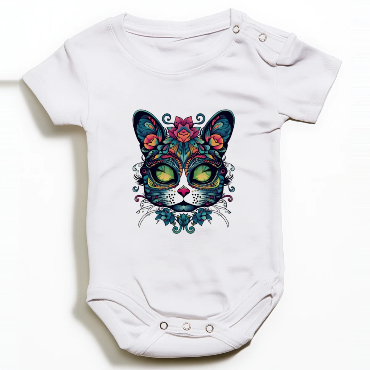 Gato catrina de ojos verdes
